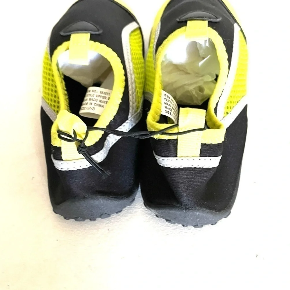 SUN & SKY kids black & yellow mesh water shoes -L